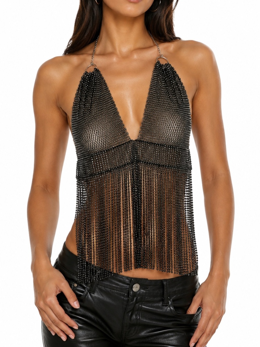 12th Tribe Fringe Chainmail Top - Size S